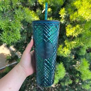 New Starbucks 2021 holiday teal jeweled tumbler